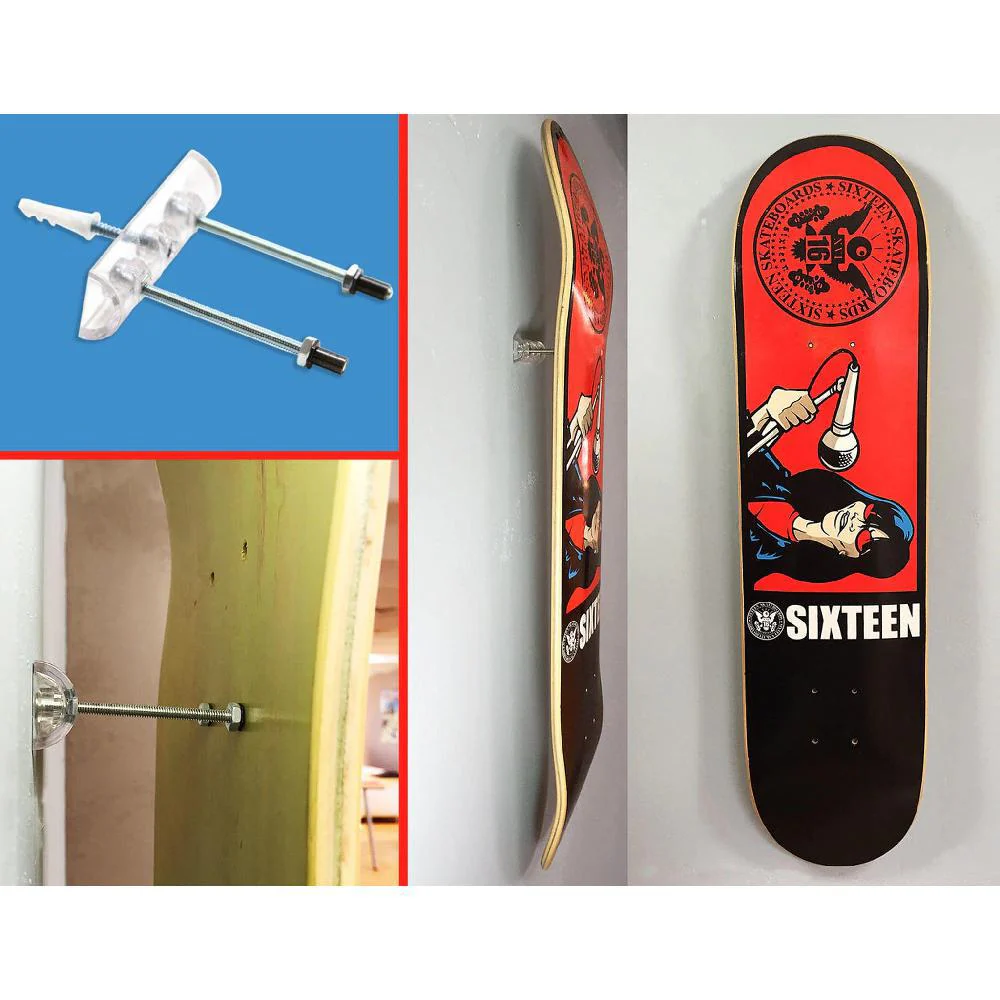 Sk8ology Skateboard Longboard Deck Display Wall Rack Bracket - Image 4